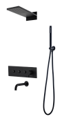 Boheme Fusion Душевой комплект встраиваемый - смеситель, верхний, ручной душ, излив, цвет: black 130-2-B