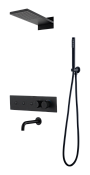 Boheme Fusion Душевой комплект встраиваемый - верхний, ручной душ, термостат, 3 потреб., цвет: black 131-2-B