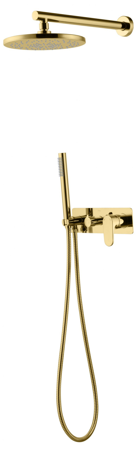 Boheme Spectre Душевой комплект встраиваемый - смеситель, верхний, ручной душ, шланг, цвет: gold 454-G