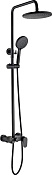 Boheme Spectre Душевая стойка: смеситель, ручной душ 5 видов струи, верхний душ 25 см, цвет: black 458-B