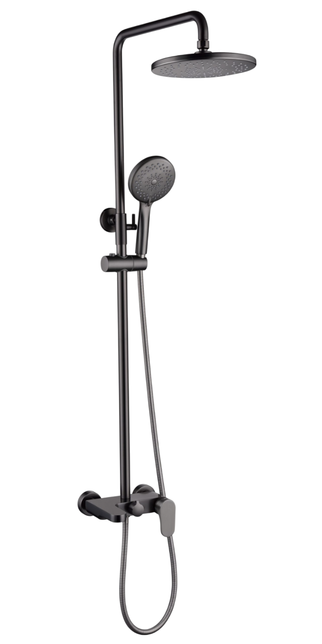 Boheme Spectre Душевая стойка: смеситель, ручной душ 5 видов струи, верхний душ, цвет: gun metall 458-Gm