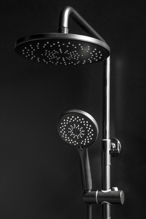 Boheme Spectre Душевая стойка: смеситель, ручной душ 5 видов струи, верхний душ, цвет: gun metall 458-Gm