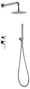 Boheme Uno Душевой комплект встраиваемый - смеситель, верхний, ручной душ, шланг, цвет: chrome 464-CR