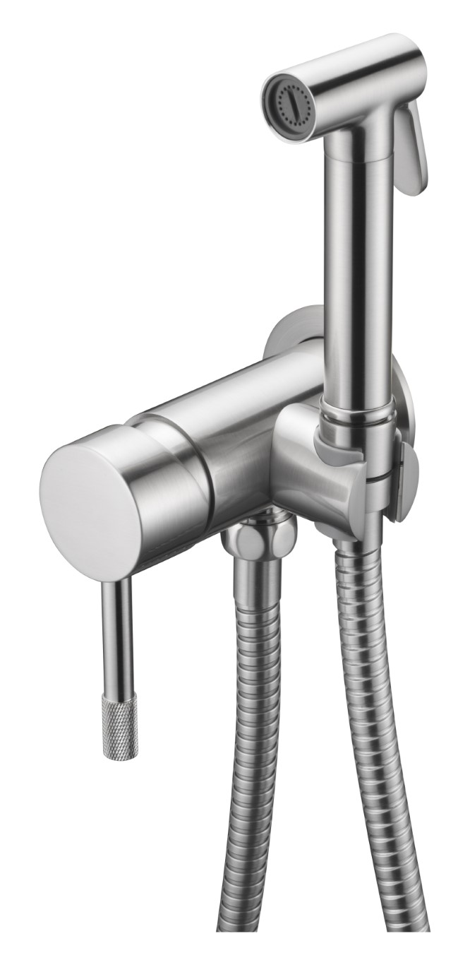 Boheme Uno Гигиенический душ со смесителем и встраиваемой частью, цвет: nickel brush 467-NB
