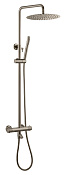 Boheme Uno Душевая стойка: термостат, ручной душ, верхний душ 30 см, цвет: nickel brush 468-T-NB