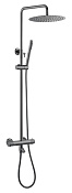Boheme Uno Душевая стойка: термостат, ручной душ, верхний душ 30 см, цвет: shine gun metall 468-T-SGM