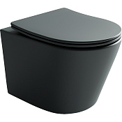Ceramicanova Balearica Унитаз подвесной 36,5х49 см, безободковый, цвет: темный антрацит матовый CN6000MDH