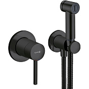 Kludi Bozz Гиг. комплект: встраив. смес., вн. часть, держ. для душа, шланг 125 см, цвет: черн. мат. 389983976