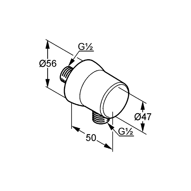 Kludi Шланговое подключение DN15, цвет: черный матовый 6306039-00
