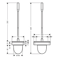 Axor Universal Ершик для унитаза подвесной с стеклянной колбой, латунь цвет: шлифованный черный хром 42835340