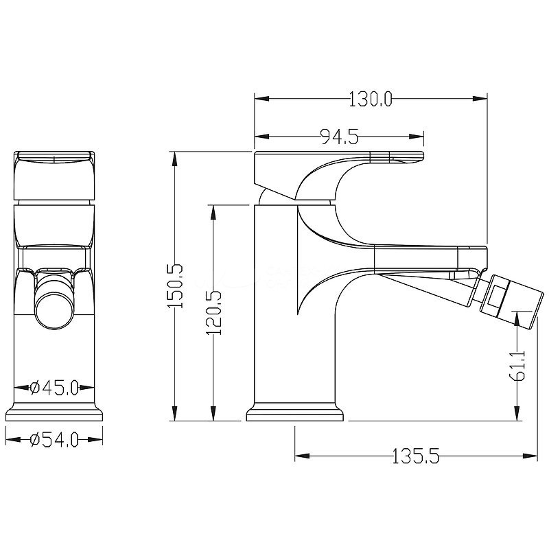 Boheme Spectre Смеситель для биде, без донного клапана, цвет: black 456-B