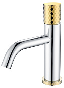 Boheme Stick Diamond Смеситель для раковины длина излива 13,5 см, без дк, цвет: chrome/gold 121-CRG