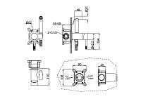Boheme Uno Гигиенический душ со смесителем и встраиваемой частью, цвет: matt gold 467-MG