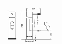 Boheme Uno Смеситель для раковины без донного клапана, длина излива 12 см, цвет: gold 461-G