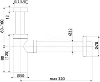 Boheme Сифон для раковины латунный, цвет: black 609-B