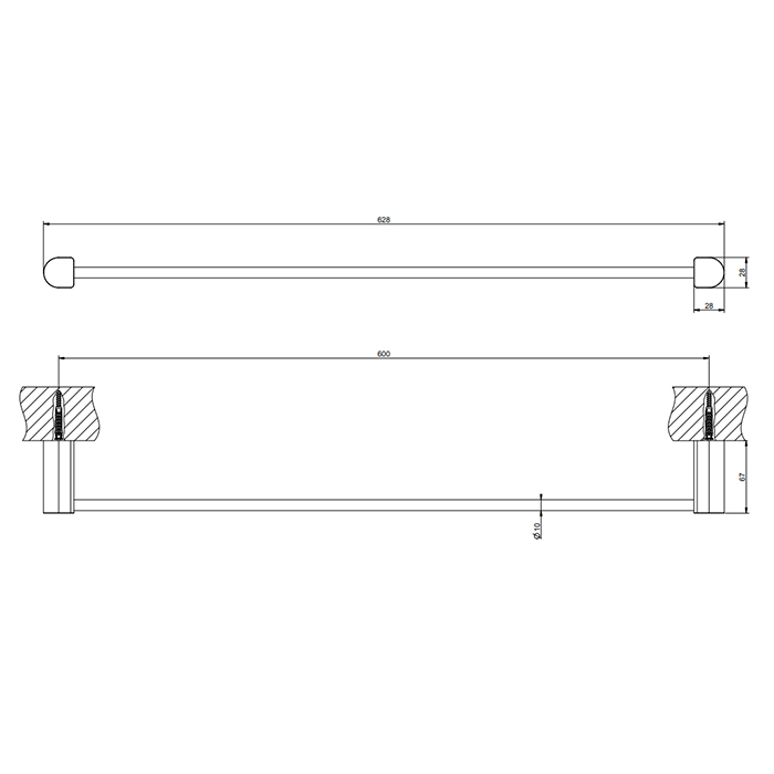 Gessi Rilievo Полотенцедержатель 60 см, подвесной, цвет: chrome 59403#031