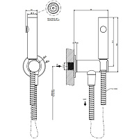 Gessi Inciso Гигиенический душ многостуйный, шланг 125 см, цвет: aged bronze 58153#187