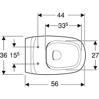 Geberit Citterio Rimfree Унитаз подвесной, безободковый, размер 56х36 см, цвет: белый 500.510.01.1