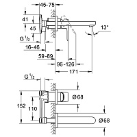 Grohe BauLoop Смеситель для раковины настенный встраиваемый, цвет: хром 20289000