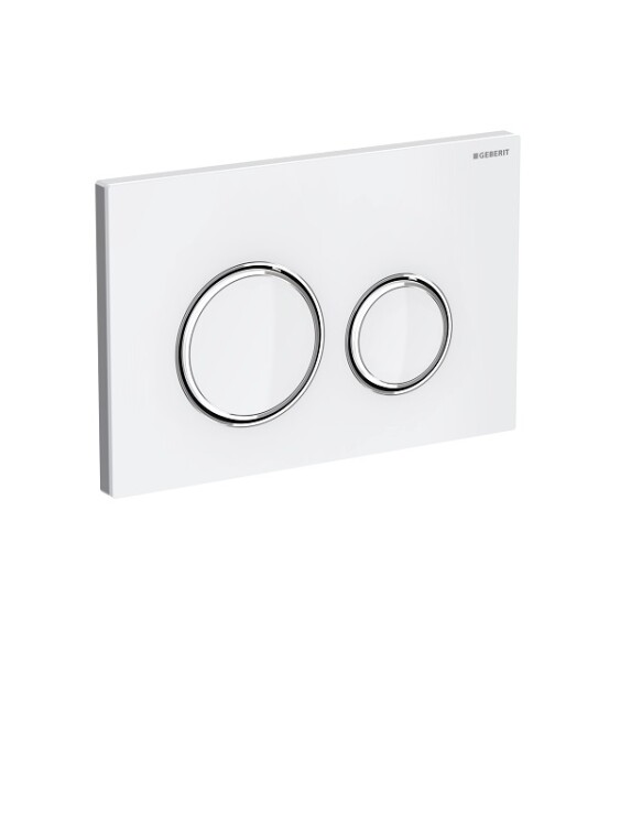Geberit Sigma 21 Кнопка смыва для инсталляции, стеклянная, цвет: белый, окантовка хром глянцевый 115.884.SI.1