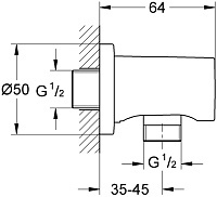 Grohe Rainshower шланговое подсоединение, цвет теплый закат матовый 27057DL0
