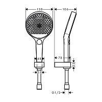 Hansgrohe Rainfinity Душевой гарнитур: ручной душ 3 режима, держатель, шланг 160 см, цвет: хром 26851000