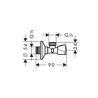 Hansgrohe Угловой вентиль E, 1/2, цвет: хром 13903000