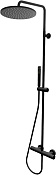 Bossini Душевая стойка: смеситель, ручной и верхний душ, 1 вид струи, шланг, цвет: mat black L10092.073
