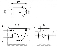 Belbagno Senso-R Унитаз подвесной безободковый с креплением, цвет: белый BB017CHR