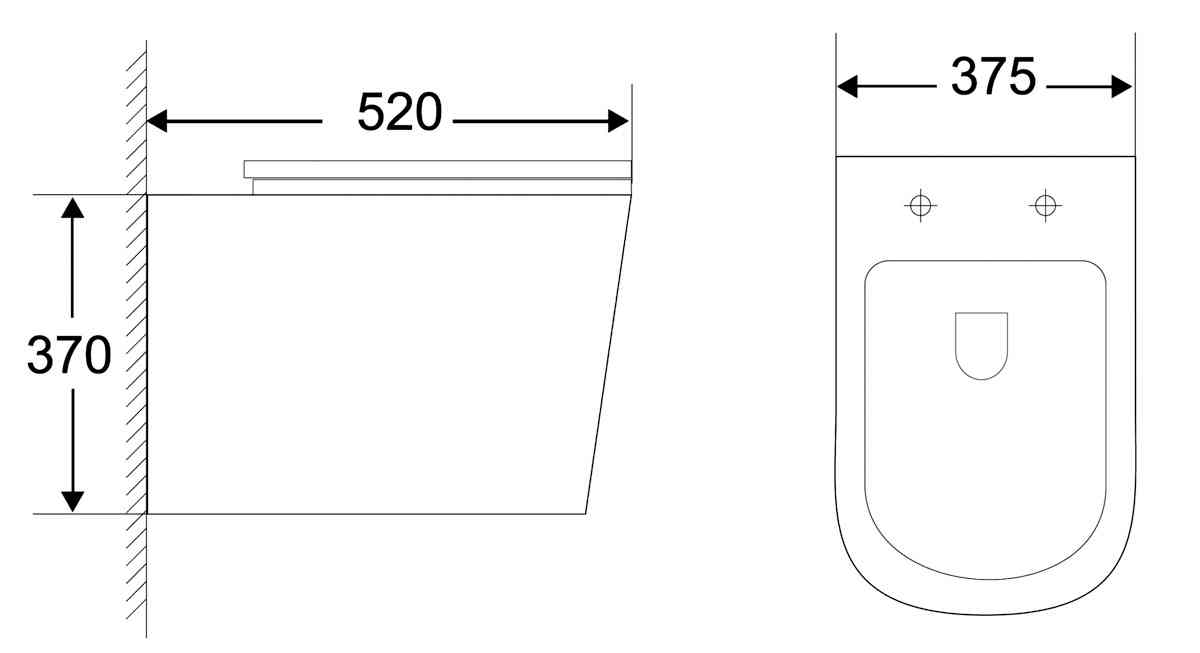 Belbagno Genova Унитаз подвесной безободковый, белый BB1102CH