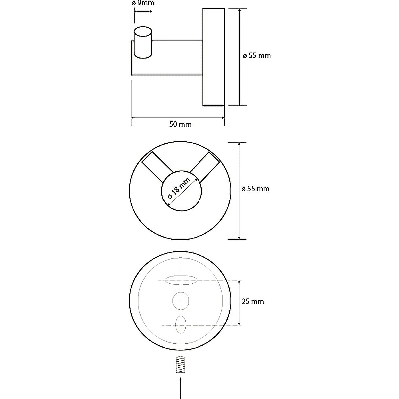 Bemeta Neo Крючок двойной, цвет: нержавеющая сталь 104106035