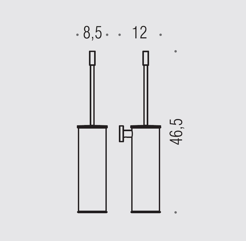 Colombo Design Plus Ершик для унитаза подвесной, с латунной колбой, цвет: matt black W4962.NM