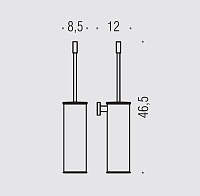 Colombo Design Plus Ершик для унитаза подвесной, с латунной колбой, цвет: matt black W4962.NM