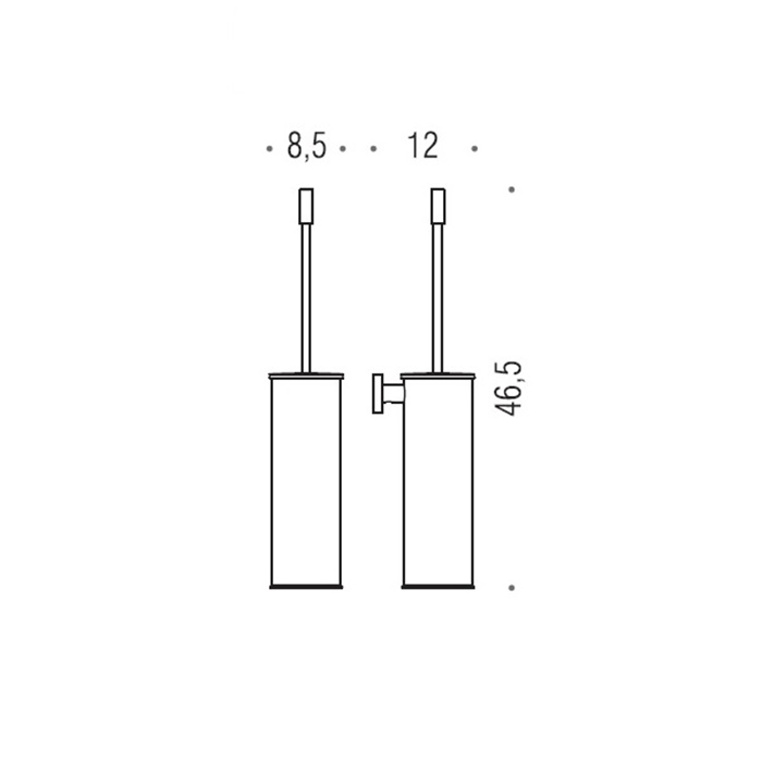 Colombo Design Plus Ершик для унитаза подвесной, с латунной колбой, цвет: stainless steel W4962.HPS1