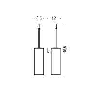 Colombo Design Plus Ершик для унитаза подвесной, с латунной колбой, цвет: stainless steel W4962.HPS1