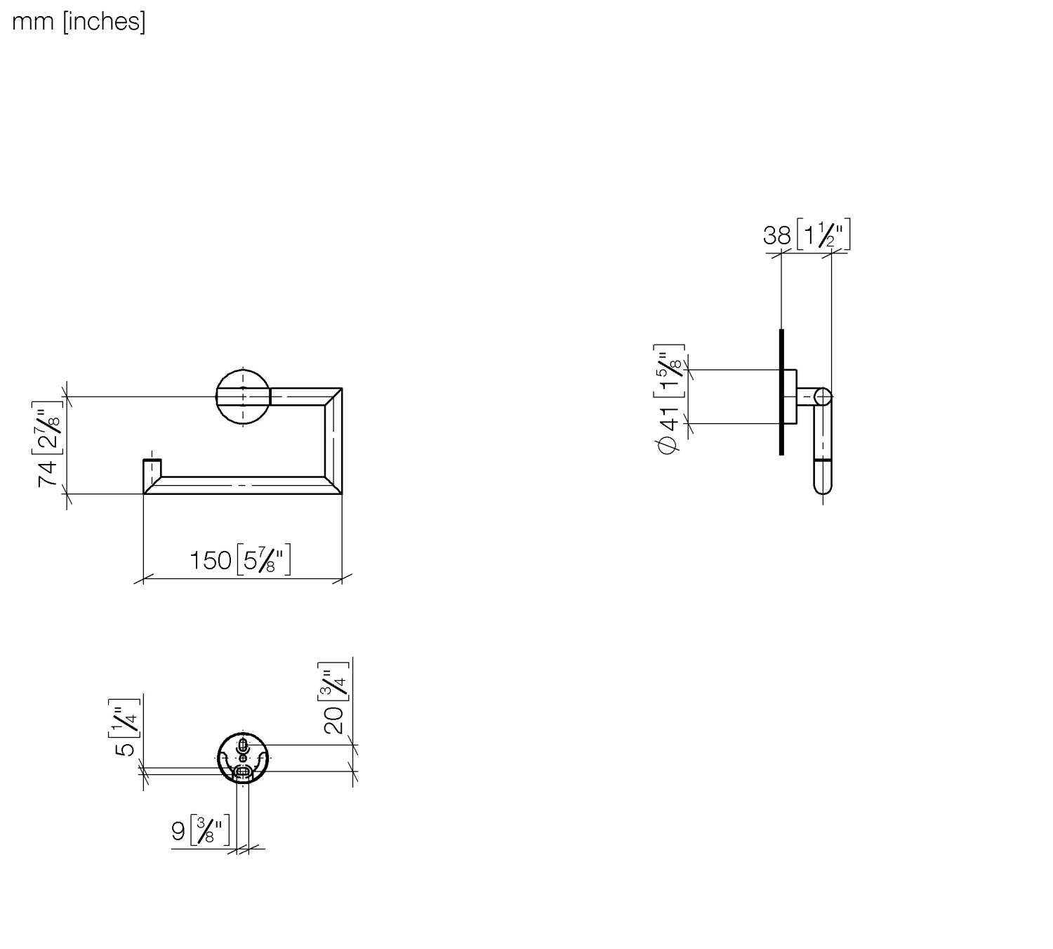 Dornbracht Meta Бумагодержатель без крышки, цвет: черный матовый 83500979-33