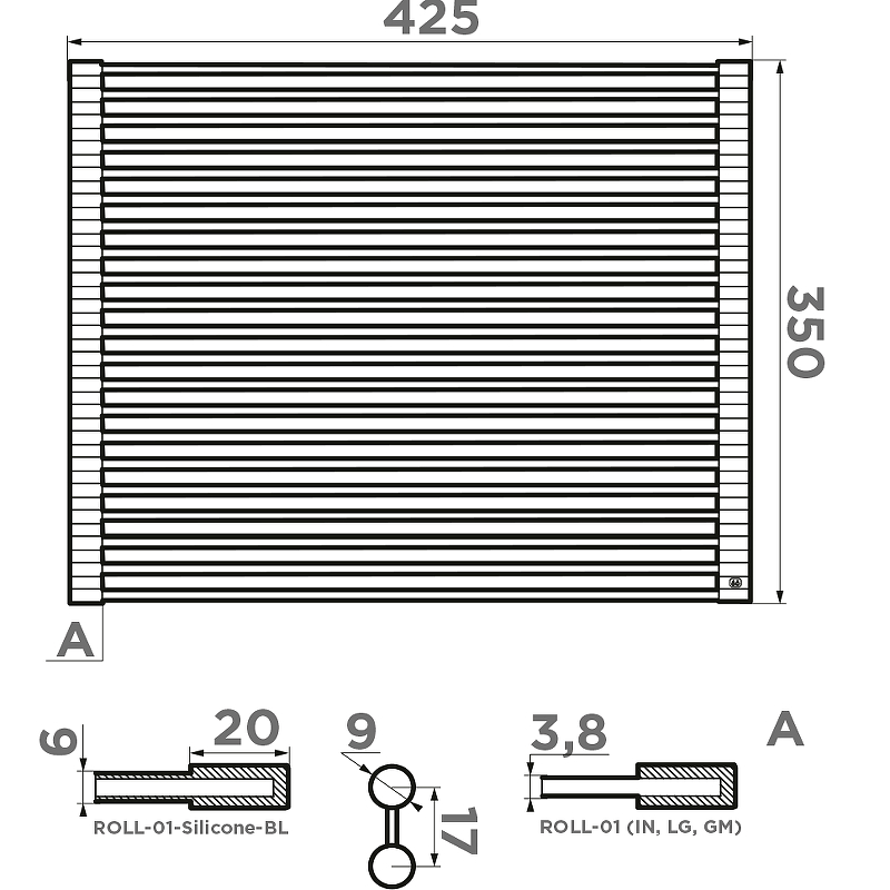 Omoikiri ROLL-01-LG Ролл-мат нержавеющая сталь;силикон
 цвет: светлое золото 4997001