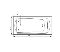 Ravak Domino Ванна акриловая встраиваемая 150x70 см, без ножек, цвет: белый C641000000