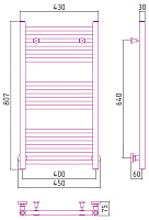 Сунержа Модус Полотенцесушитель водяной 40x80h, цвет: матовый черный 31-0250-8040