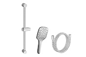 Ravak Душевой гарнитур: душевая лейка 3 вида струи, штанга, держ. для душа, шланг 150 см, цвет: хром X07S002