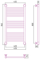 Сунержа Богема+ Полотенцесушитель водяной 40x80h, цвет: матовый черный 31-0220-8040