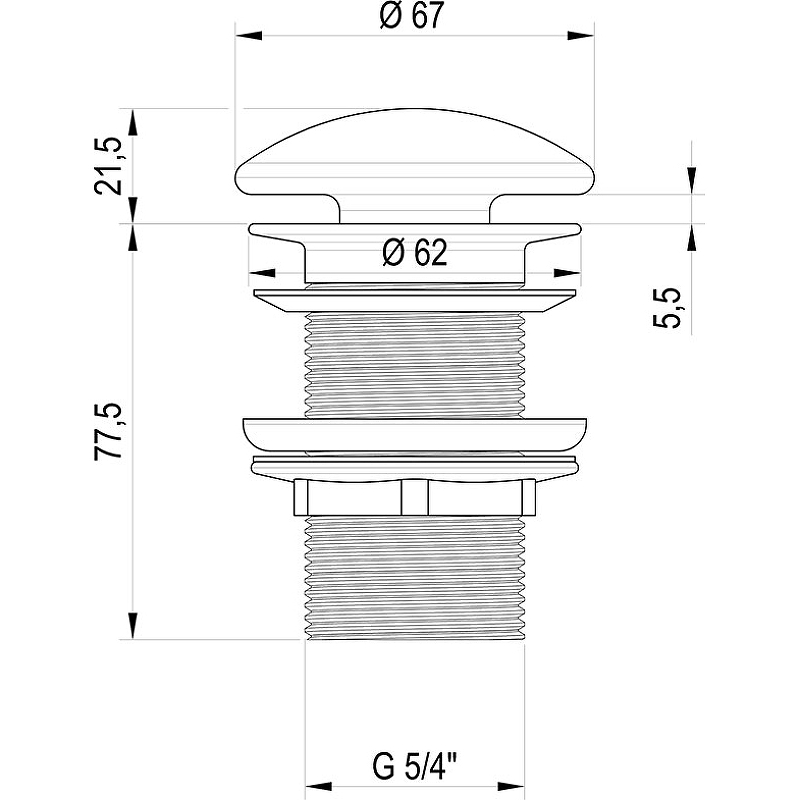 Ravak Донный клапан с керамической крышкой, цвет: белый X01695