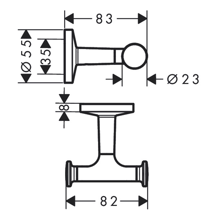 Axor Universal Circular Крючок двойной подвесной, латунь, цвет: шлифованный черный хром 42812340