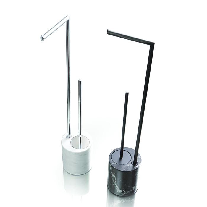 Bertocci Carrarino Напольная стойка с ершиком и бумагодержателем, цвет: хром 124 4720 0000