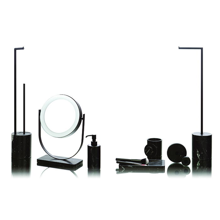 Bertocci Carrarino Стакан для зубных щеток настольный, мрамор, цвет: хром 124 4400 0000