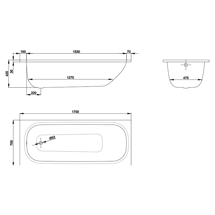 Bette Form Ванна стальная встраиваемая 170x70 см, цвет: белый 2945-000