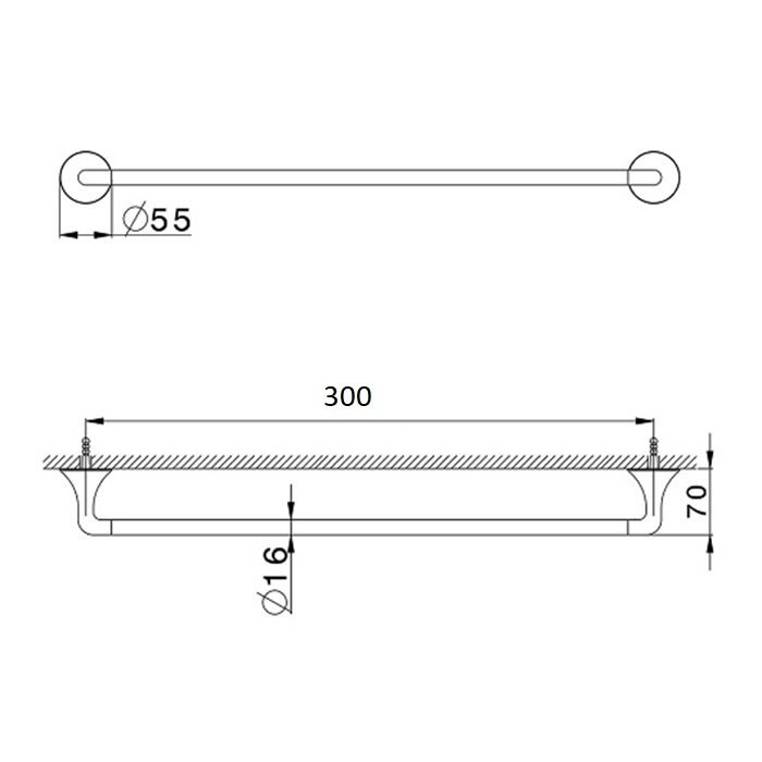 Cisal Vita Полотенцедержатель 30 см, подвесной, цвет: chrome VI09010021