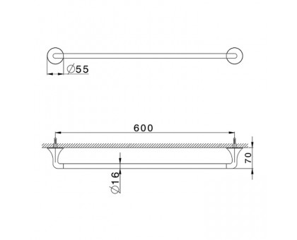 Cisal Vita Полотенцедержатель 30 см, подвесной, цвет: night black VI09010040