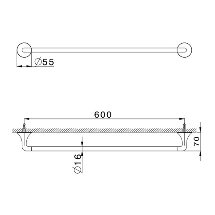 Cisal Vita Полотенцедержатель 60 см, подвесной, цвет: chrome VI09010221