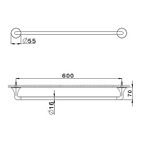Cisal Vita Полотенцедержатель 60 см, подвесной, цвет: chrome VI09010221